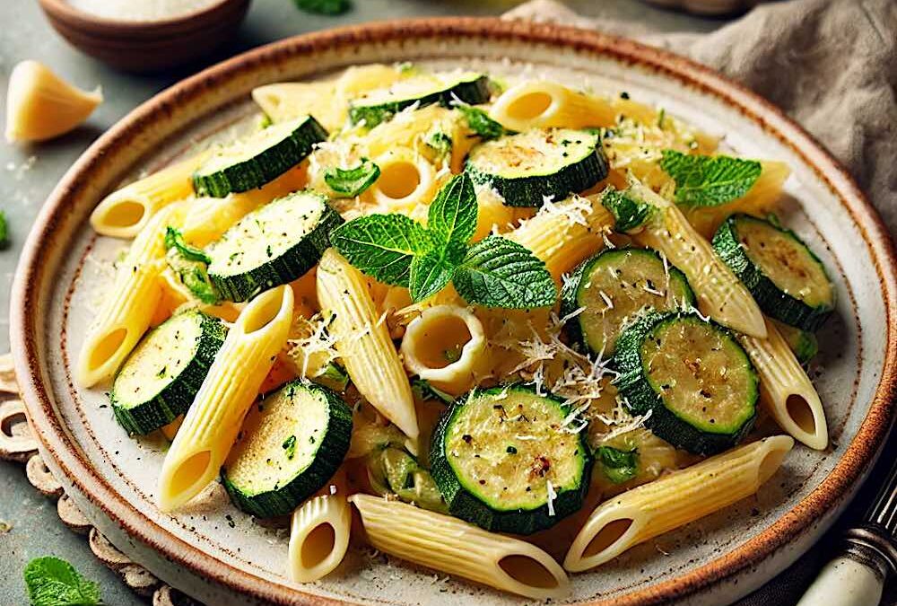 Pasta con zucchine e menta