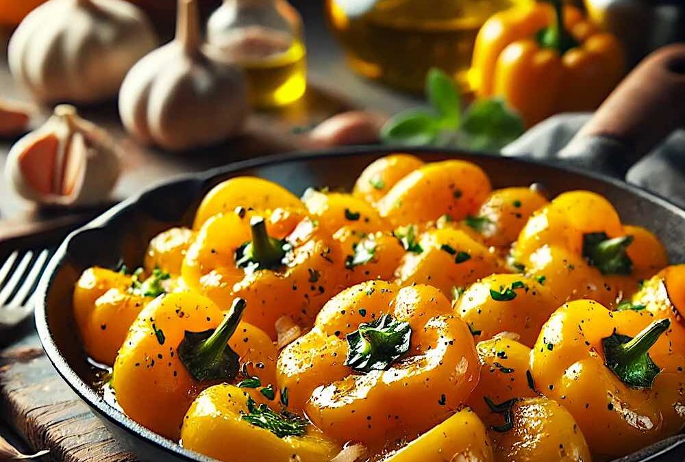 Peperoni gialli in padella alla piemontese