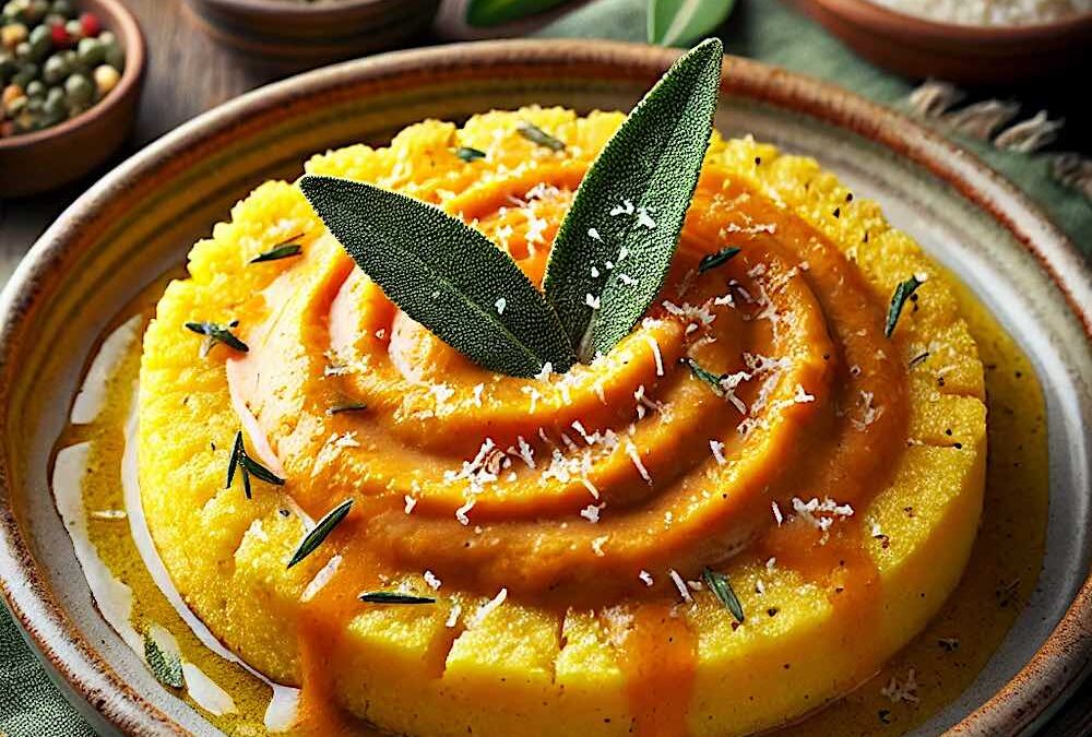 Polenta taragna con crema di zucca