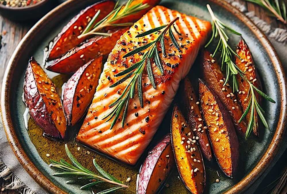 Filetto di Salmone con Patate Dolci al Forno